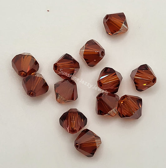 #5328 - 12pc Swarovski Crystal Red Magma 6mm Bicone Beads; LAST ONE