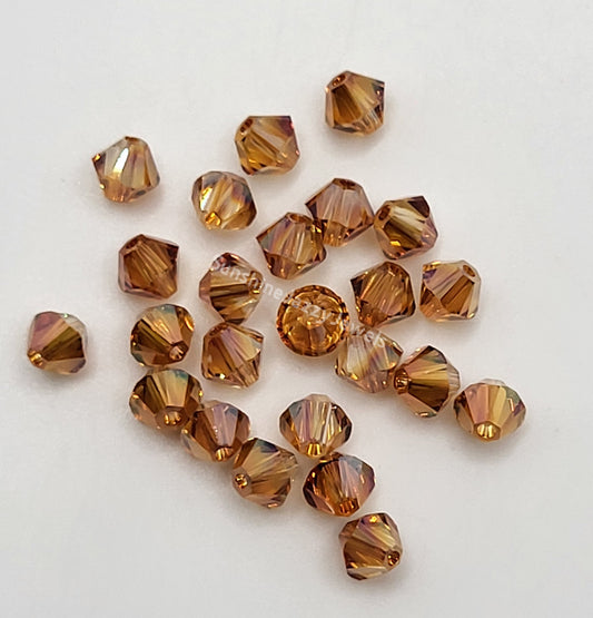 #5238 - 24pc Swarovski Crystal Chili Pepper 4mm Bicone Beads; LAST ONE
