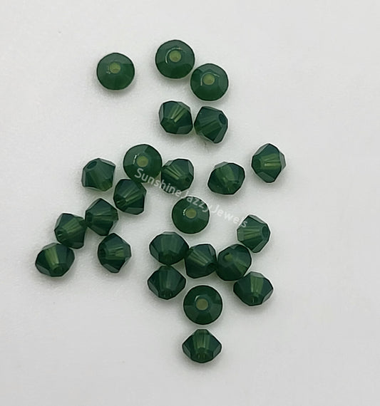 #5328 - 24pc Swarovski Crystal 3mm Palace Green Opal Bicone Beads; LAST ONE