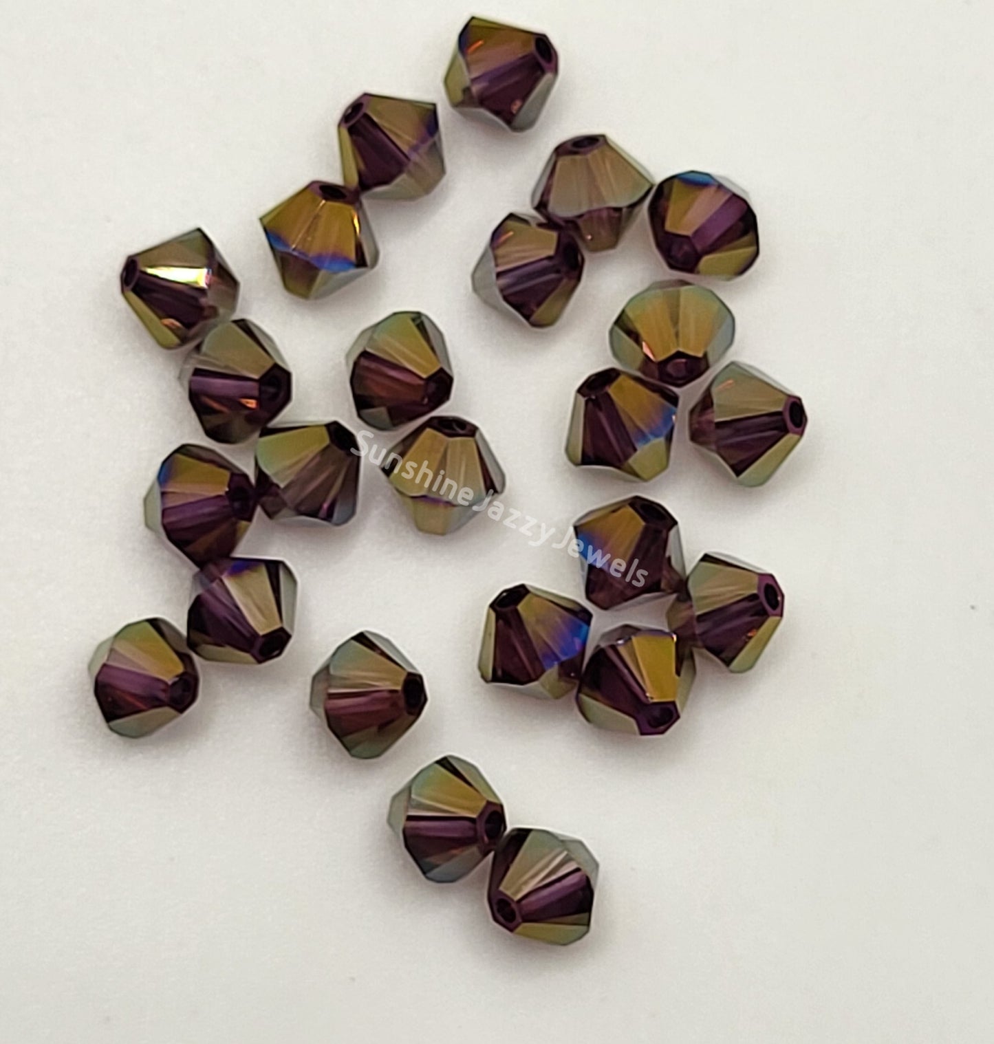 #5328 - 24pc Swarovski Crystal Lavender Shadow 2X 4mm Bicone Beads; LAST ONE