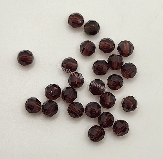 #5000 - 24pc Swarovski Crystal Mocca 4mm Faceted Round Beads; LAST ONE