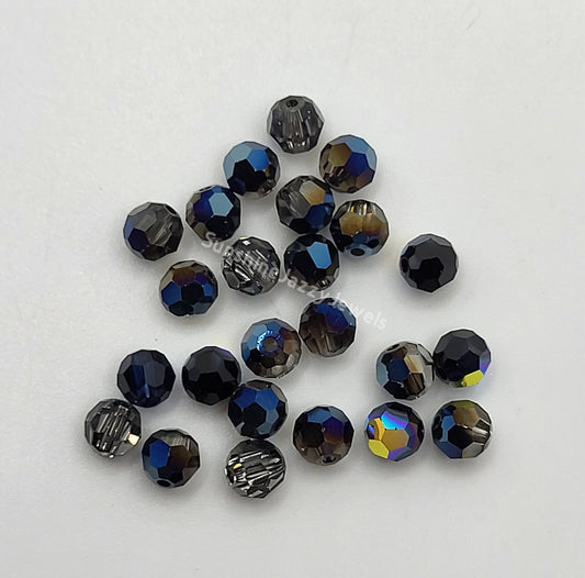 #5000 - 24pc Swarovski Crystal Vitrail Dark 4mm Faceted Round Beads; LAST ONE