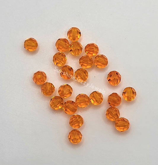 #5000 - 24pc Swarovski Crystal Sun 4mm Faceted Round Beads; LAST ONE