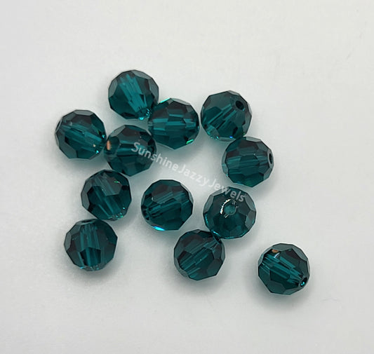 #5000 - 12pc Swarovski Crystal Emerald 6mm Faceted Round Beads; LAST ONE