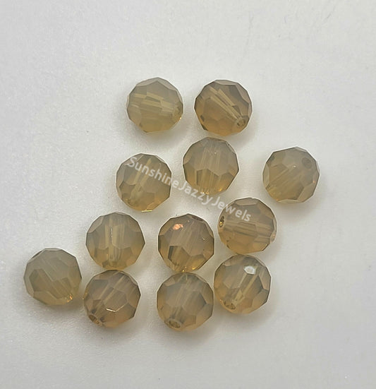 #5000 - 12pc Swarovski Crystal Sand Opal 6mm Faceted Round Beads; LAST ONE