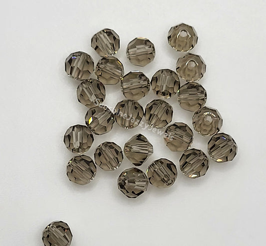 #5000 - 24pc Swarovski Crystal Greige 4mm Faceted Round Beads; LAST ONE