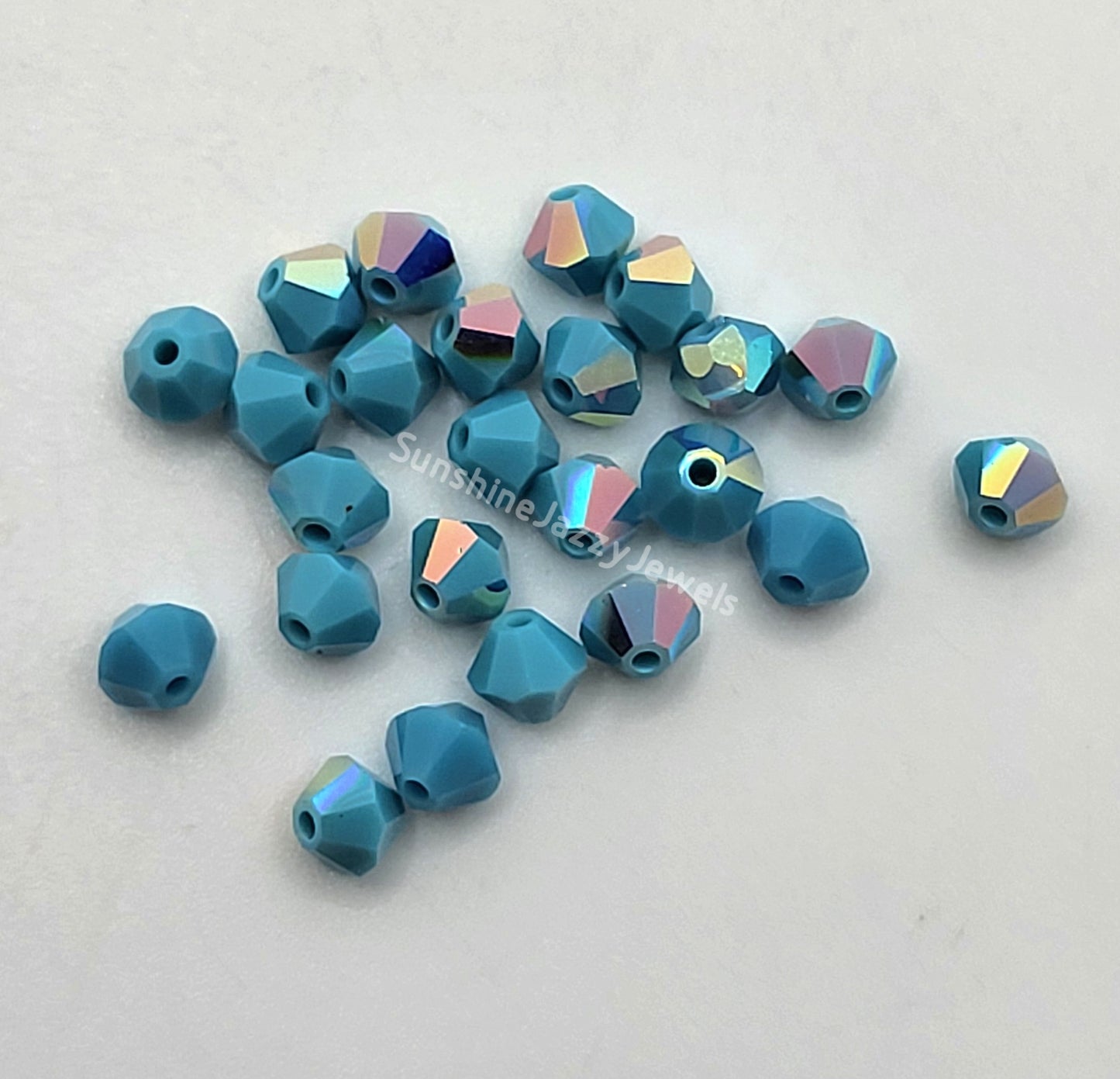 #5328 - Swarovski Crystal 4mm Bicone Beads w/ AB Finish