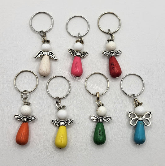 Guardian Angel Keychains - Colorful Howlite