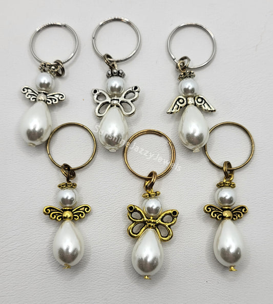 Guardian Angel Keychains - White Pearl