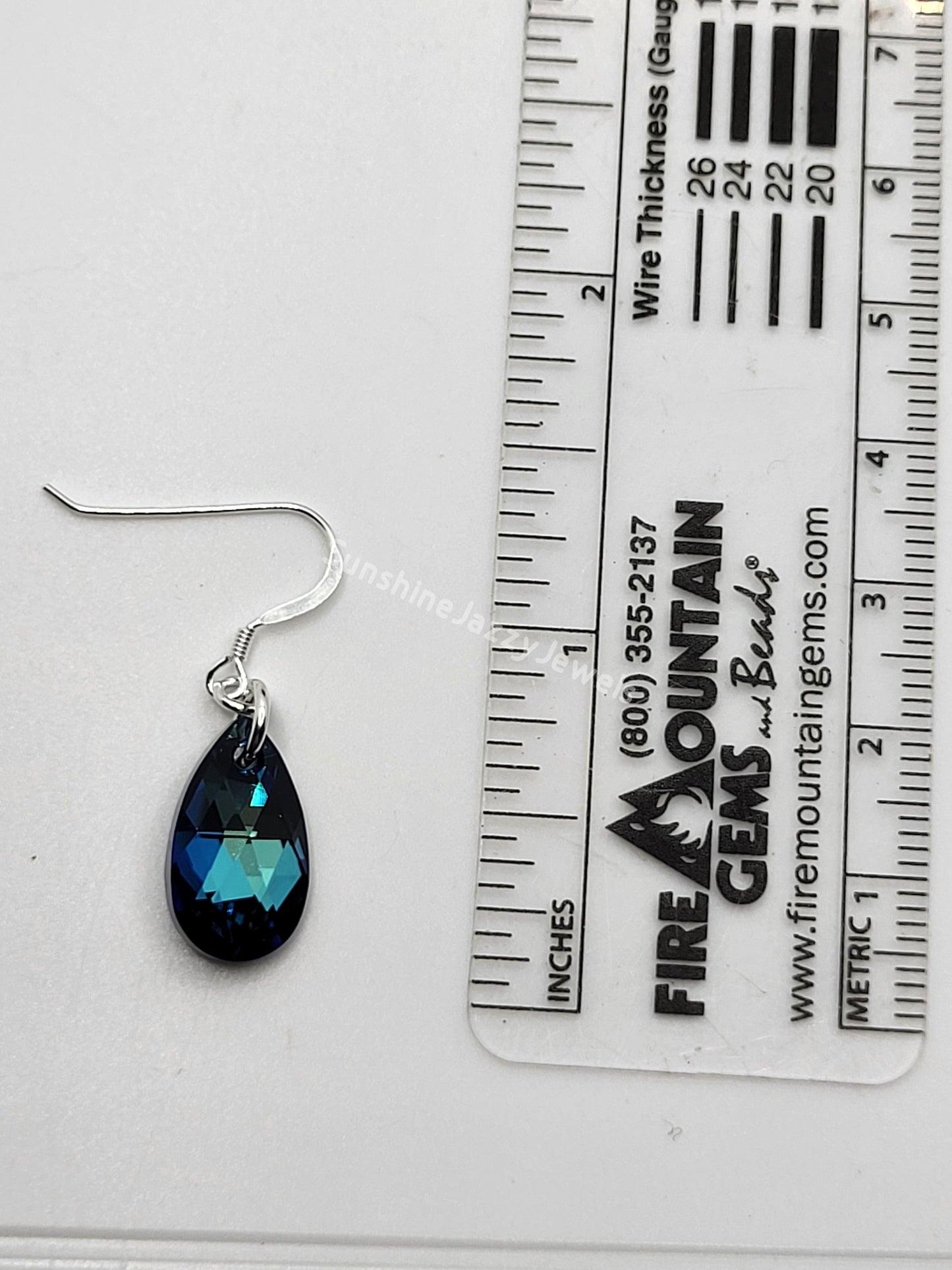 Sterling Silver Earrings - Swarovski Crystal Pear Pendant; Many Colors