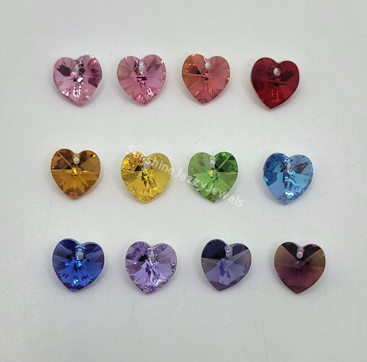 #6202 - Swarovski Crystal 10mm Heart Pendants w/ AB Finish