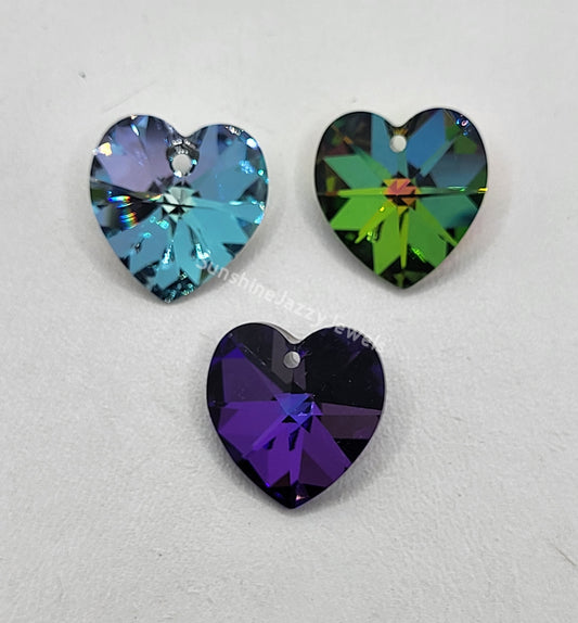 #6228 - Swarovski Crystal Heart Pendants w/ Crystal Effects; Multiple Colors/ Sizes