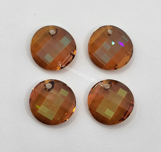 AMAZING DEAL!  4pc Swarovski Crystal Copper 18mm Twist 6621 Pendants