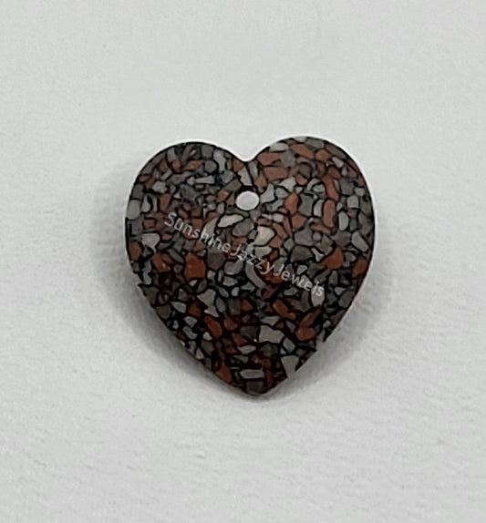 AMAZING DEAL!  Swarovski Crystal Marbled Terracotta 14mm Heart 6228/B Pendant