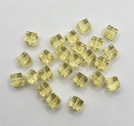 AMAZING DEAL!  24pc Swarovski Crystal Jonquil 6mm Cube 5601 Beads