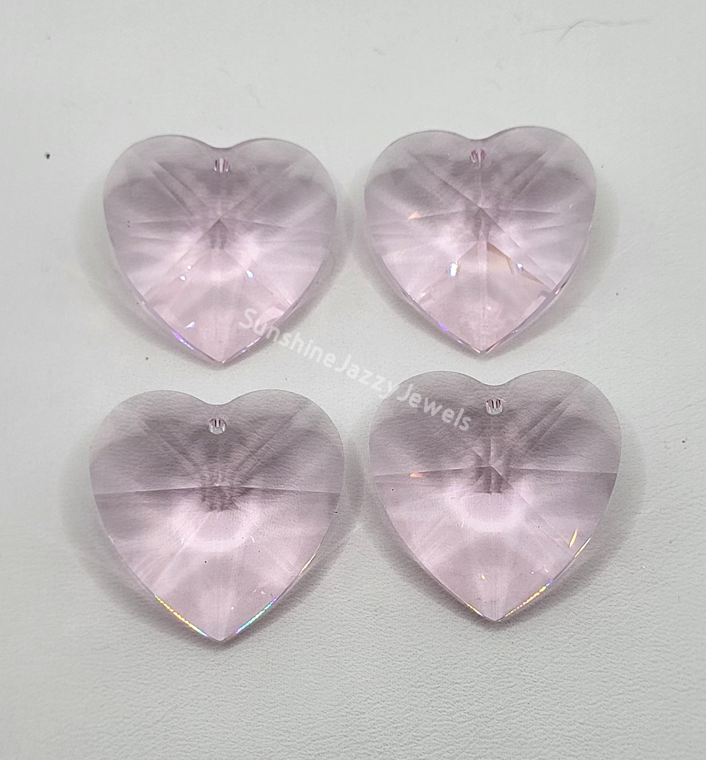 AMAZING DEAL! 4-pack Swarovski Crystal Rosaline 28mm Heart 8781 Pendant/ Prism