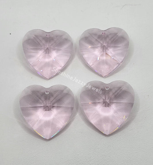 AMAZING DEAL! 4-pack Swarovski Crystal Rosaline 28mm Heart 8781 Pendant/ Prism