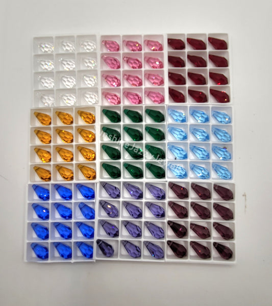 AMAZING DEAL! 12-pack Swarovski Crystal 13mm Teardrop 6000 Pendants; MANY COLORS