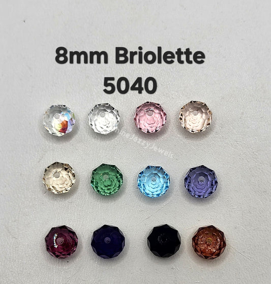 #5040 - Swarovski Crystal 8mm Briolette/ Donut Bead