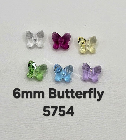 #5754 - Swarovski Crystal 6mm Butterfly Beads