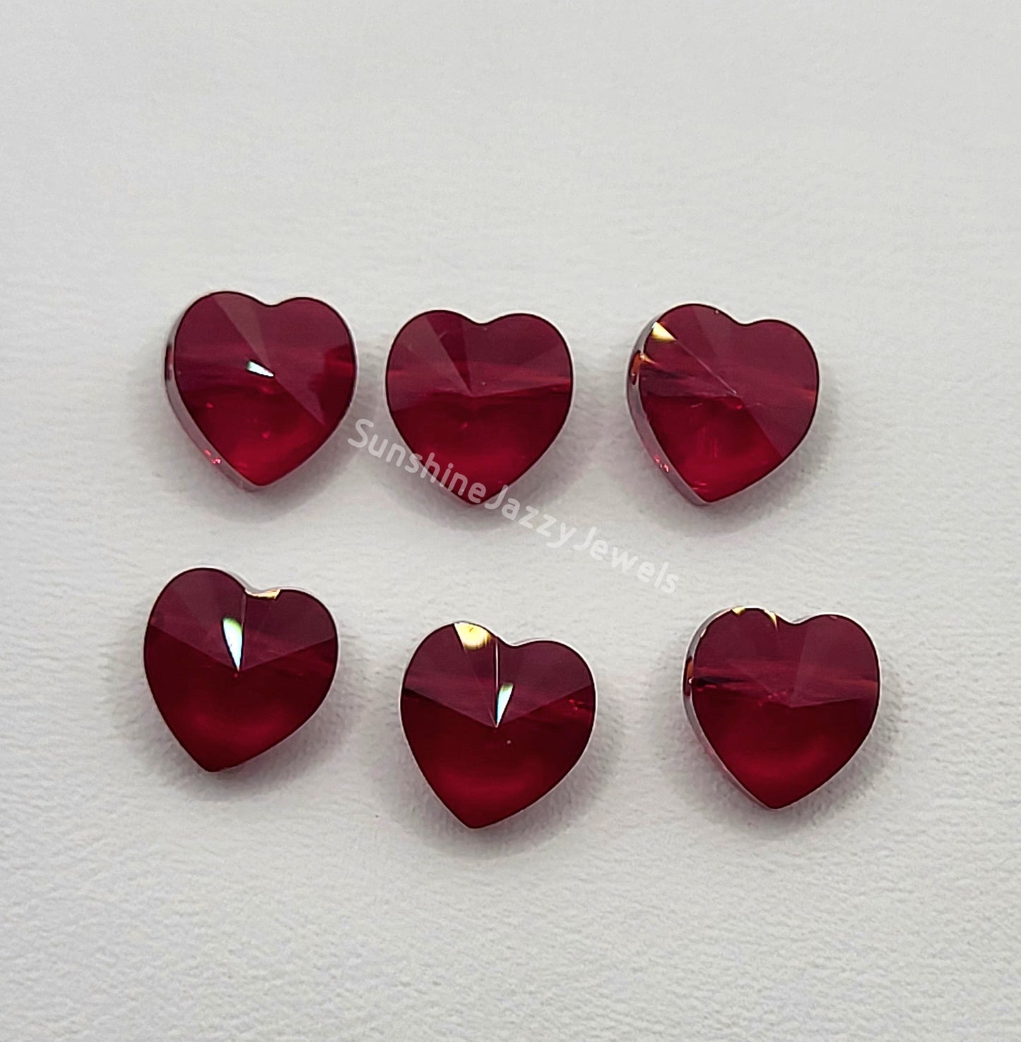 #5742 - Swarovski Crystal 8mm Heart Beads; Clear, Clear AB, or Siam