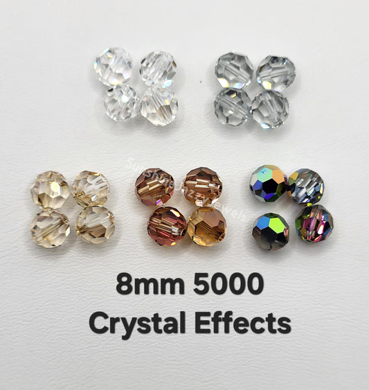 #5000 - Swarovski Crystal 8mm Faceted Round Beads w/ Crystal Effects