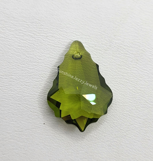 #6090 - Swarovski Crystal Olivine 22mm Baroque Pendant; LAST ONE