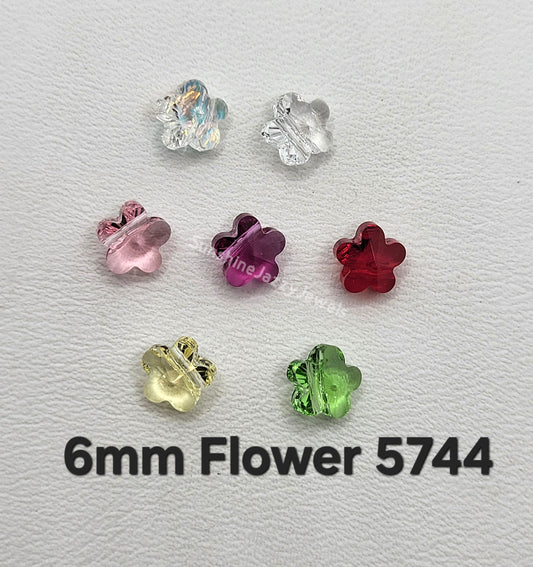 #5744 - Swarovski Crystal 6mm Flower Beads; Many Colors!!
