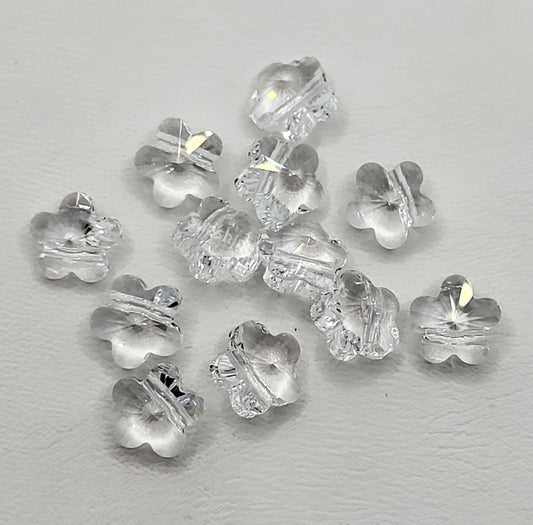 #5744 - 12pc Swarovski Crystal Clear 8mm Flower Beads; LAST ONE