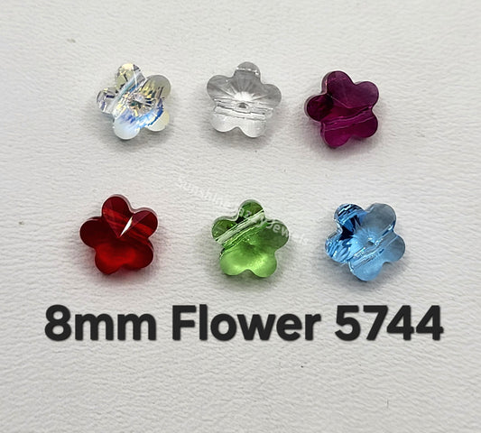 #5744 - Swarovski Crystal 8mm Flower Beads; Many Color Choices!!