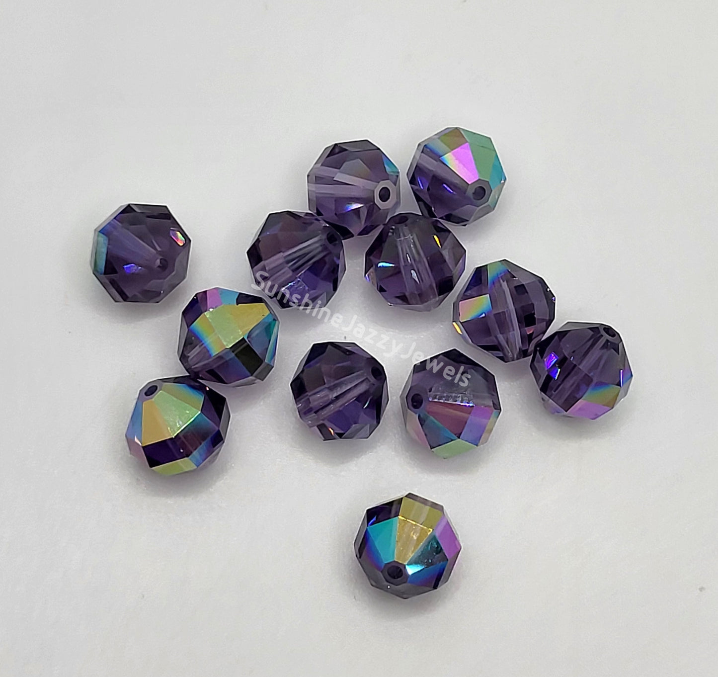#5004 - Swarovski Crystal 8mm Geometric Round Beads; Multiple Colors