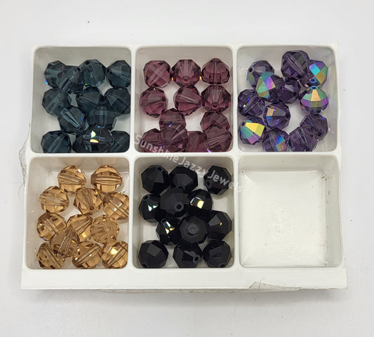 #5004 - Swarovski Crystal 8mm Geometric Round Beads; Multiple Colors