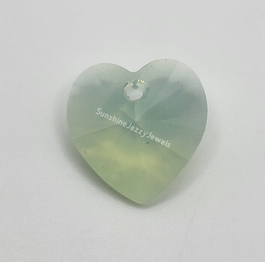 #6228 - Swarovski Crystal Chrysolite Opal 14mm Heart Pendant; LAST ONE