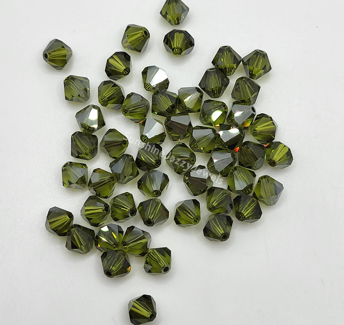 #5328 - Swarovski Crystal 6mm Bicone Beads w/ Satin Finish; 12pc per pack