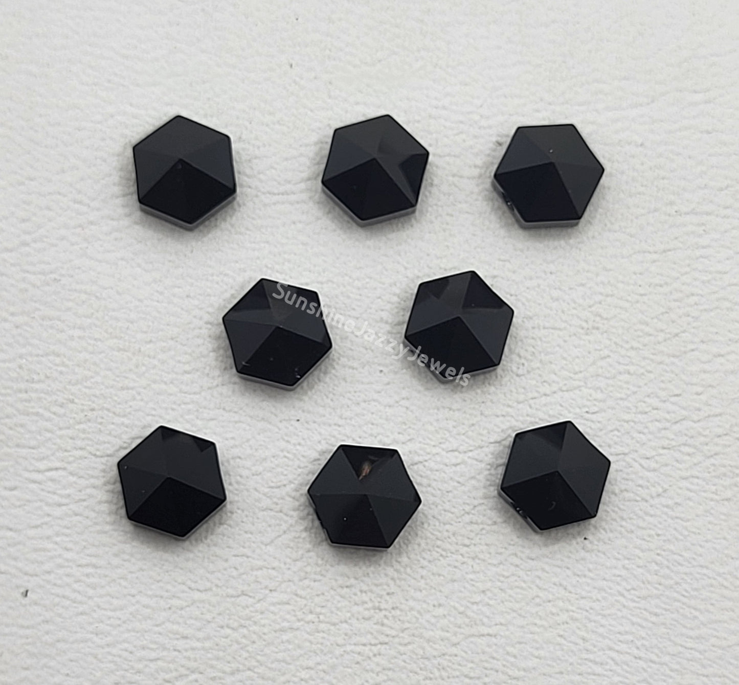 #5060 - 8pc Swarovski Crystal Jet Black 5.5mm Hexagon Spike Beads; LAST ONE