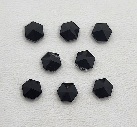#5060 - 8pc Swarovski Crystal Jet Black 5.5mm Hexagon Spike Beads; LAST ONE