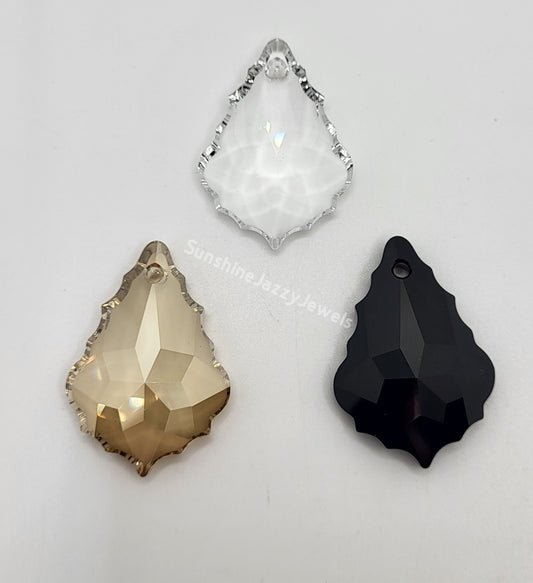 #6091 - Swarovski Crystal 38mm Flat Baroque Pendants; Multiple Colors!