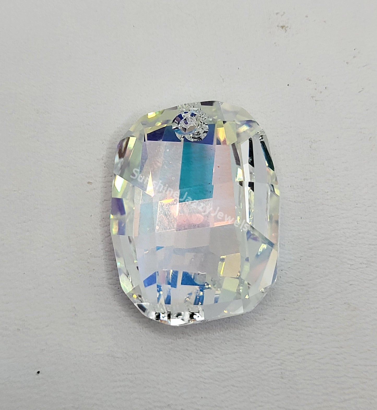 Sterling Silver Necklace - Swarovski Crystal Clear AB Graphic Pendant Chain