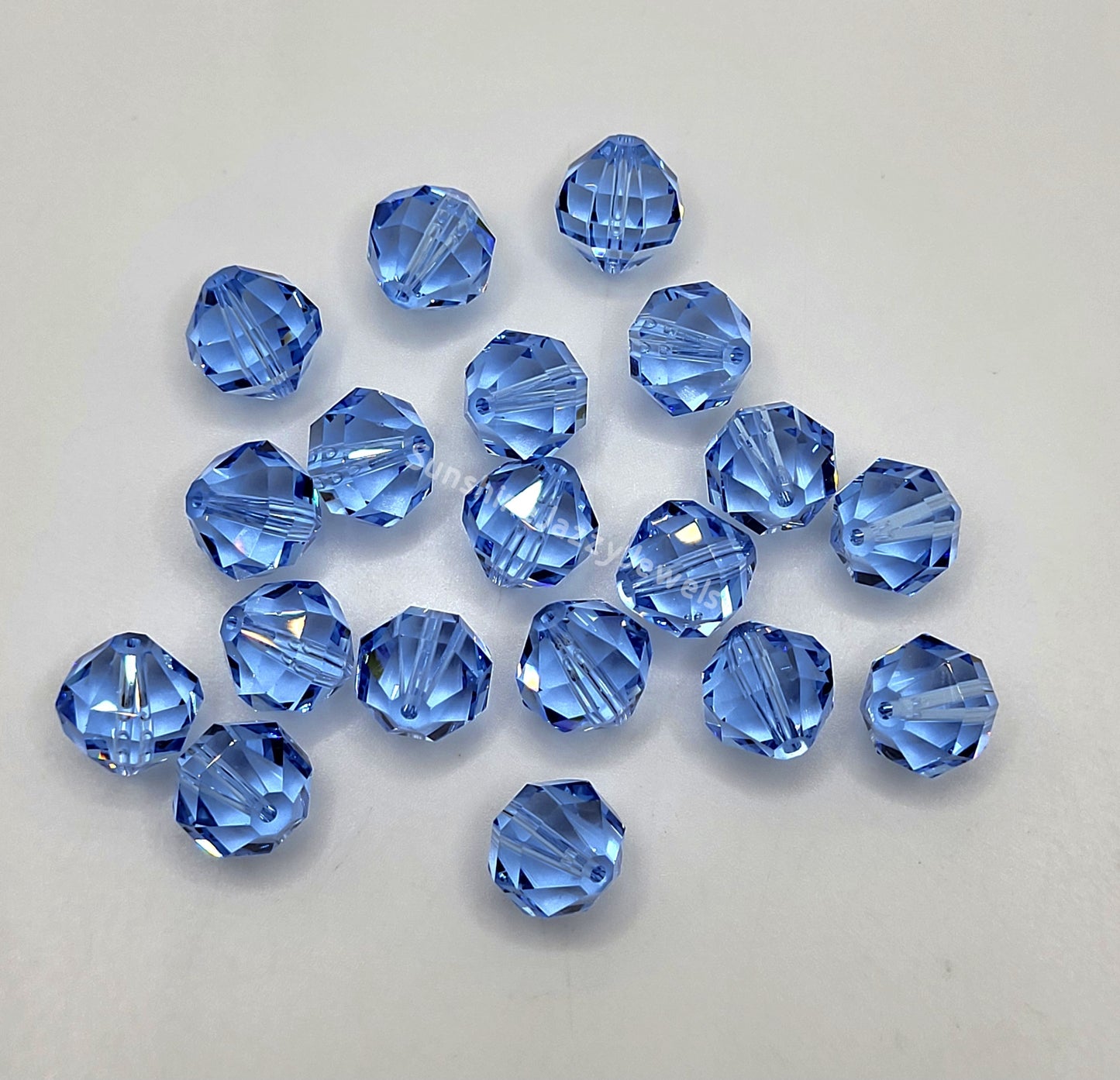 #5004 - Swarovski Crystal Light Sapphire 10mm Geometric Round Beads; 6pc per pack