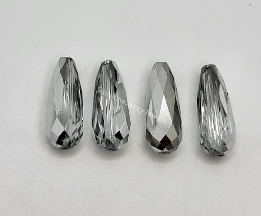 WEB EXCLUSIVE - #5505 - Swarovski Crystal Comet Argent Light CAL Thin Teardrop Beads