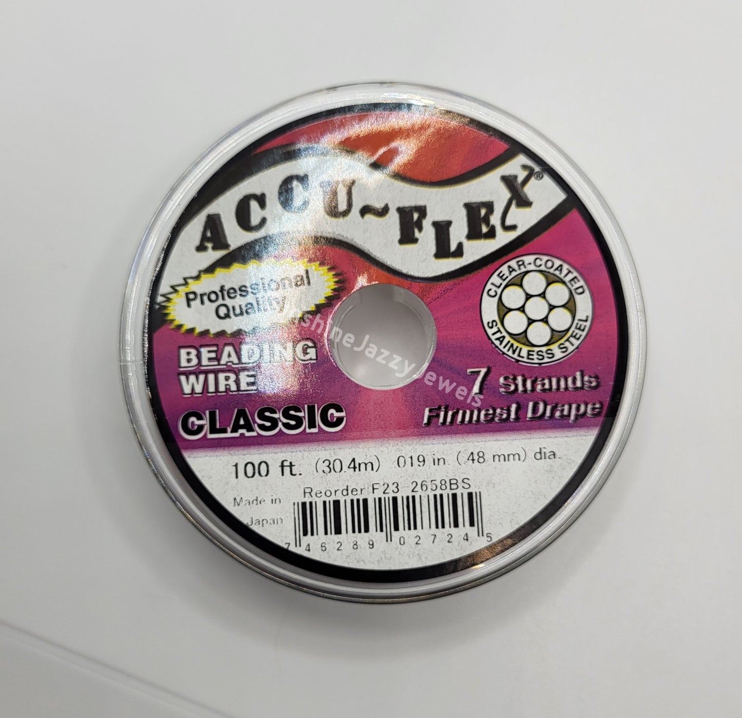 100' Accuflex Beading Wire; Stainless Steel .019in; Firm Drape; Same as I use