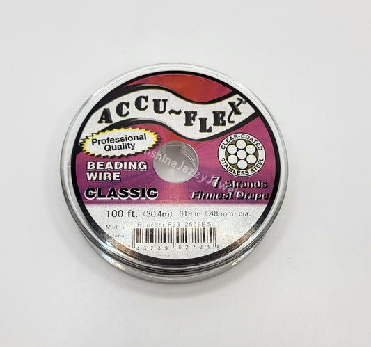 100' Accuflex Beading Wire; Stainless Steel .019in; Firm Drape; Same as I use