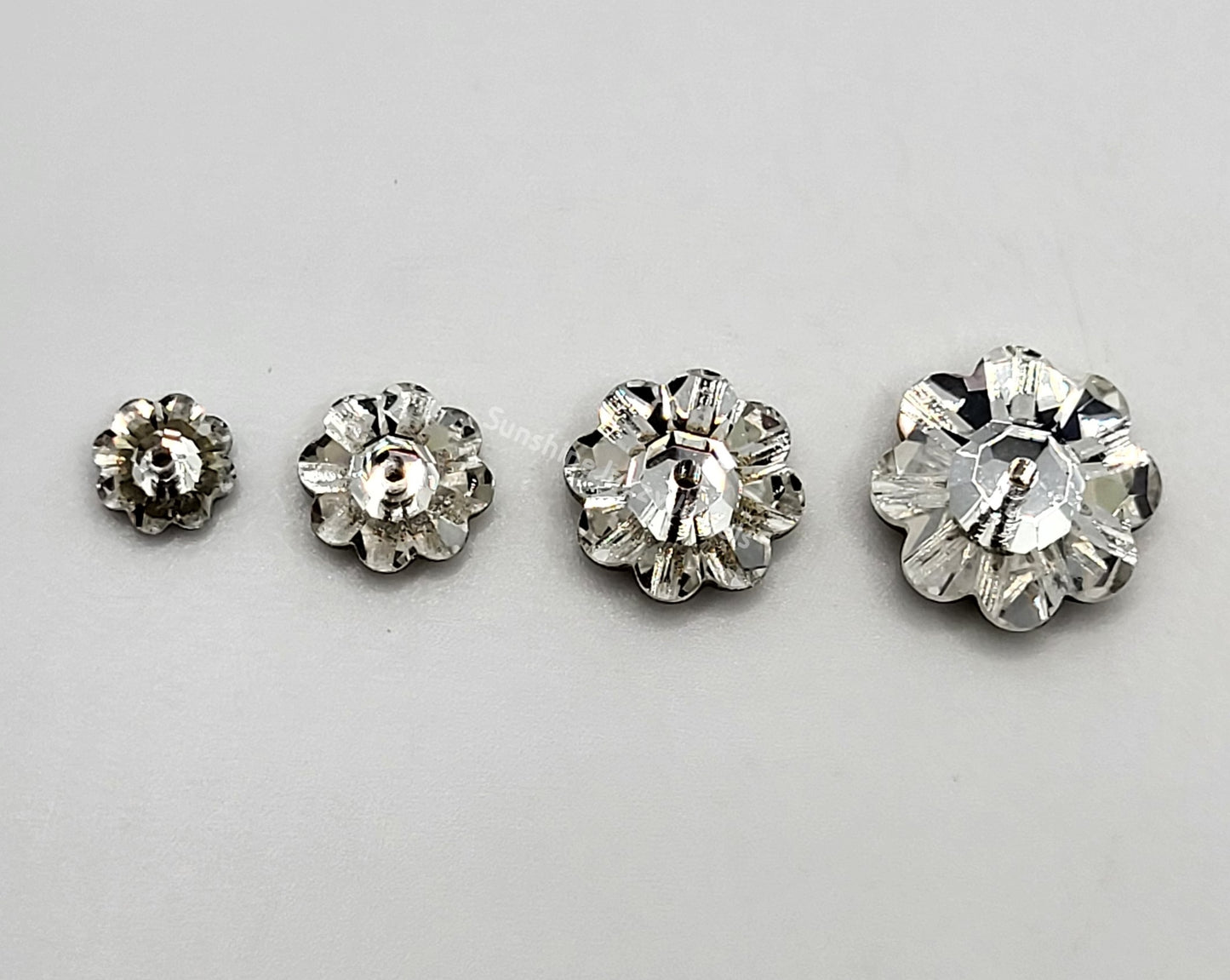 #3700 - Swarovski Crystal Clear Margarita Beads/ Buttons; 4 Sizes