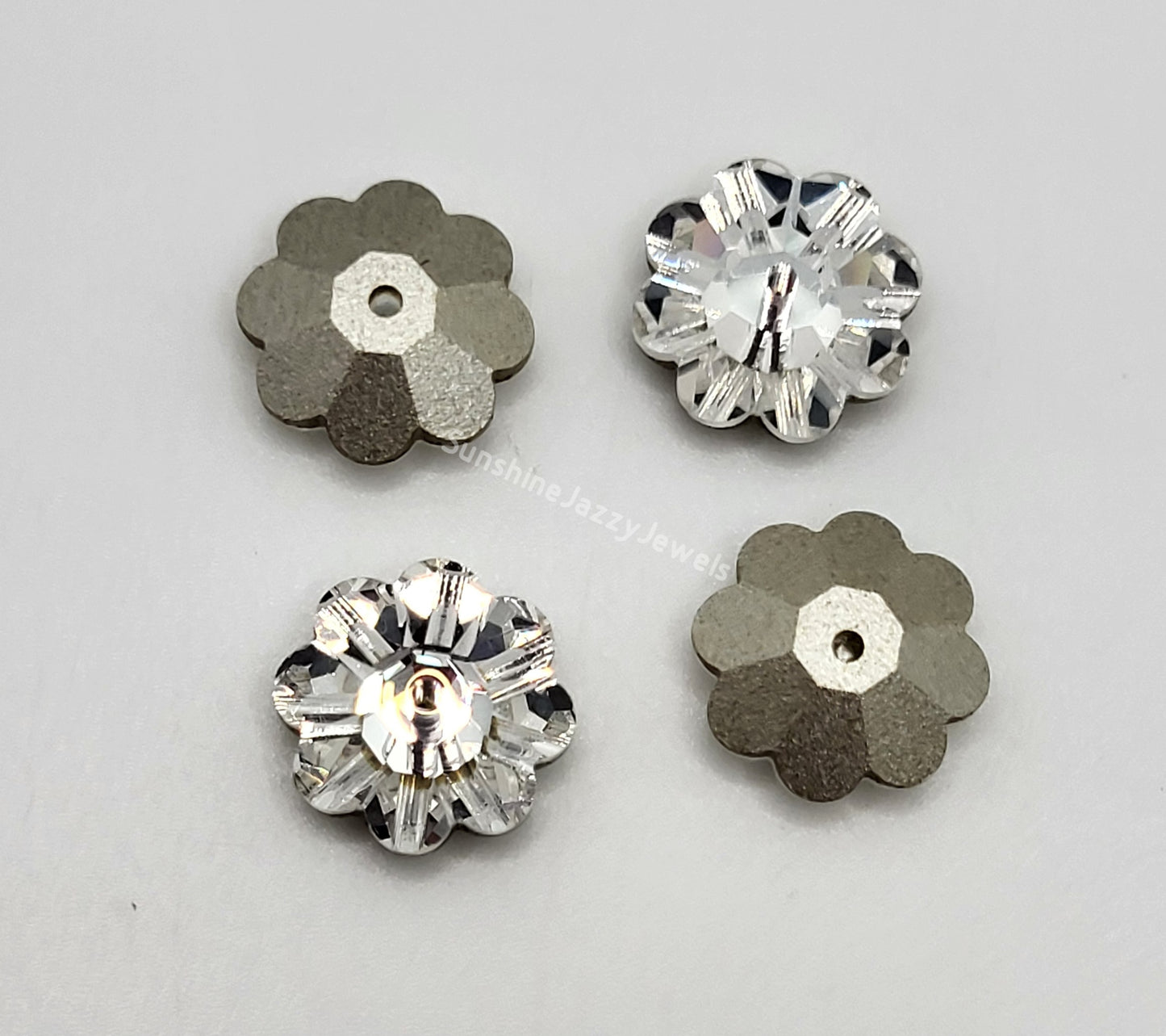 #3700 - Swarovski Crystal Clear Margarita Beads/ Buttons; 4 Sizes