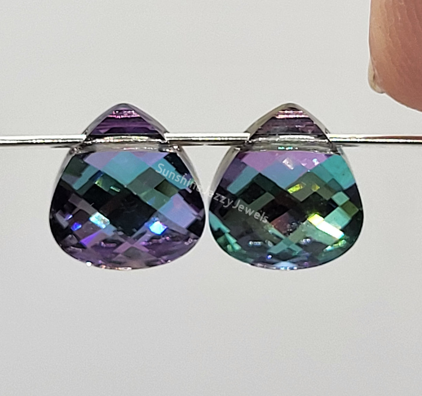 WEB EXCLUSIVE - #6012 - Swarovski Crystal Vitrail Light 11x10mm Flat Briolette Pendants
