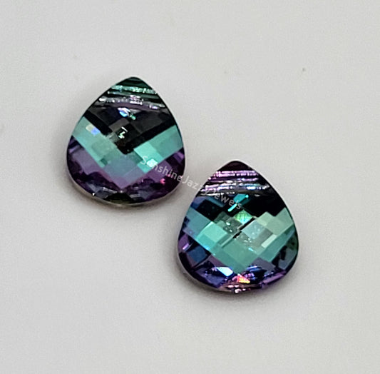 WEB EXCLUSIVE - #6012 - Swarovski Crystal Vitrail Light 11x10mm Flat Briolette Pendants