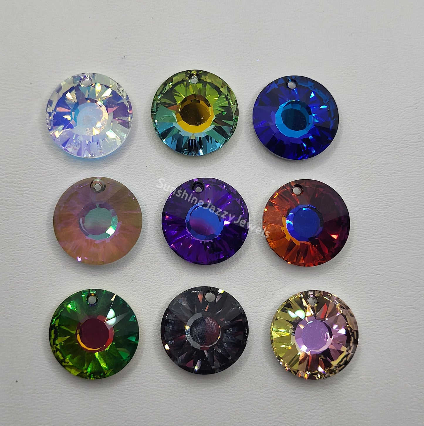#6724 - Swarovski Crystal Sun Pendants; Many Colors; 12mm or 19mm Size