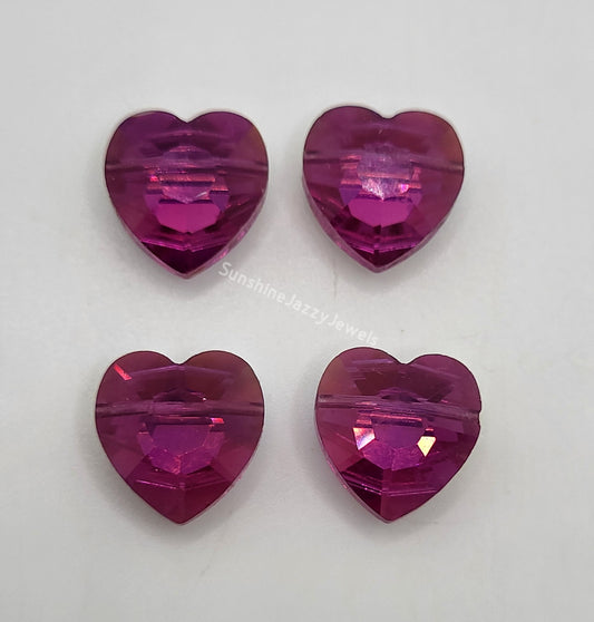WEB EXCLUSIVE - #5130 - Swarovski Crystal Fuchsia AB 12mm Heart Beads