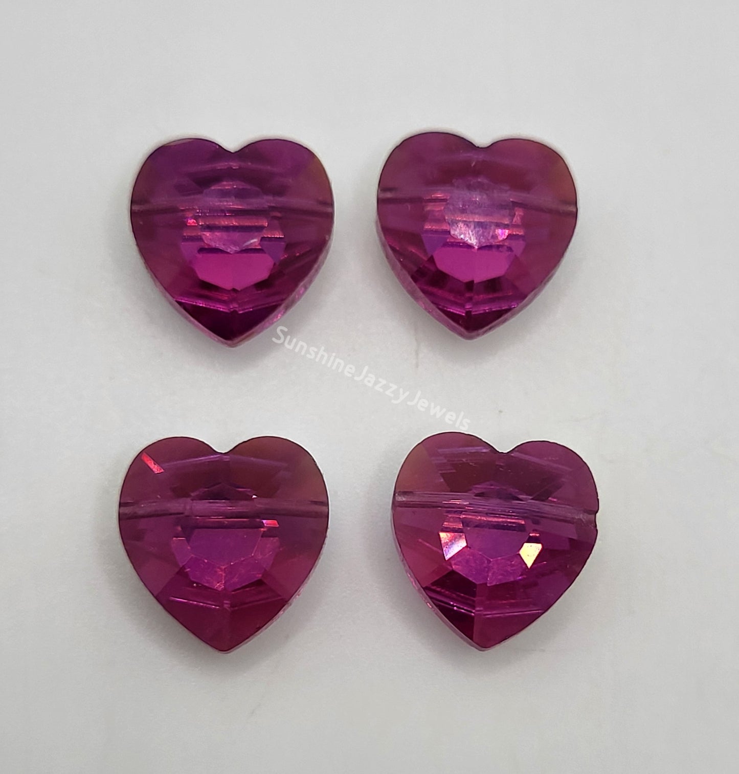 Bracelet/ Anklet - Swarovski Crystal Heart Beads; MULTIPLE COLOR CHOICES