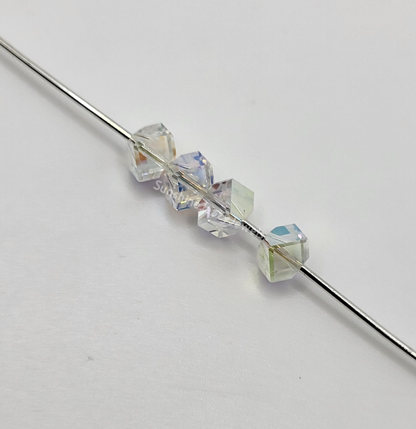 WEB EXCLUSIVE - #5600 - Swarovski Crystal Clear AB 4mm Diagonally Cube Beads